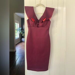 Gianni Bini Red V-Neck Bodycon Dress Cocktail